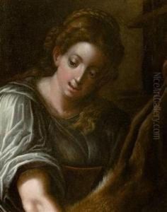 A Girl With The Catch by Hans Von Aachen