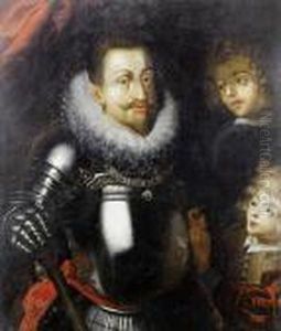 Portrait Of A Nobleman, Possibly The Emperor Rudolph Ii, Three-quarter-length, In Armour, Wearing The Order Of The Golden Fleece by Hans Von Aachen