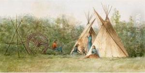 Indian Settlement by Carl Henry Von Ahrens