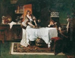 At Lunch by Raphael von Ambros