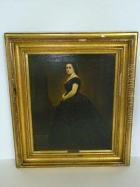 Portrait Of A Woman In Black Dress. - view 1
