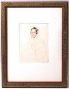 A Portrait Study Of A Young Woman by Alois Von Anreiter