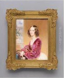 F - A Miniature Of Young Lady by Alois Von Anreiter