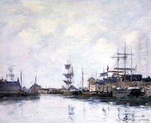 The Basin at Fecamp 1894 by Eugene Boudin