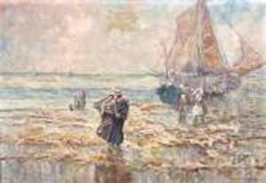 De Binnenkomst Van De Vissersvloot by Hans Von Bartels