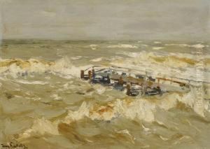 Bewegte See Mitsteg by Hans Von Bartels