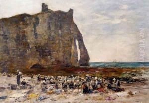 The Laundresses of Etretat by Eugene Boudin