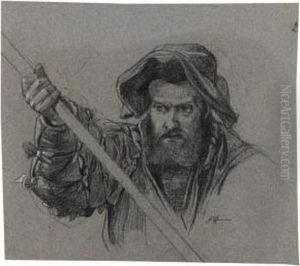 Luther Trifft Frundsberg Beim Reichstagzu Worms". by August Von Bayer