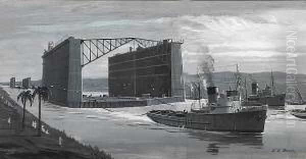 A Giant Floating Dock Passes Through The Suez Canal - view 1