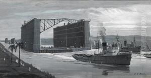 A Giant Floating Dock Passes Through The Suez Canal
