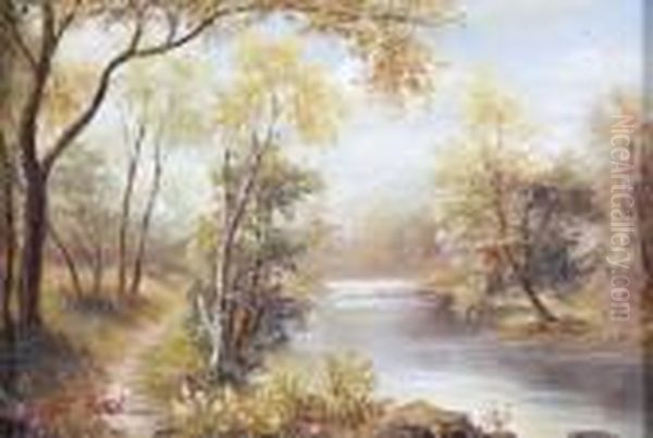 Baumbestandeneflusslandschaft - view 1