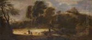 Coup De Vent Sur Un Paysage De Riviere Anime De Promeneurs by Christoph Von Bemmel