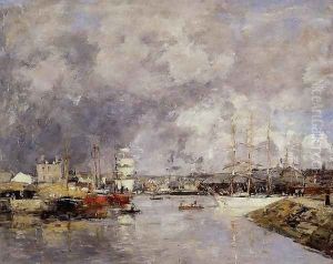 The Port of Dieppe by Eugene Boudin
