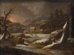 Italienische Gebirgslandschaft Im Winter.