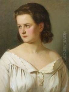 Madchenbildnis, Den Blick Nach Rechts Gerichtet by Alexandra Von Berckholtz