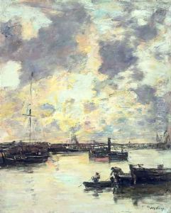 The Port c.1895 by Eugene Boudin