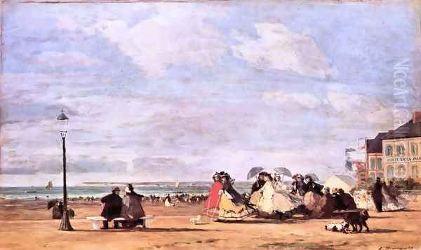 Empress Eugenie at beach at Trouville - view 1
