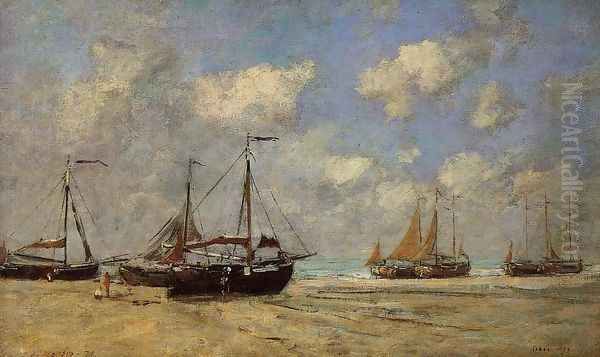 Scheveningen, Boats Aground on the Shore - view 1