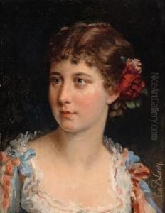 Bildnis Eines Madchens Mit Rosen Im Haar