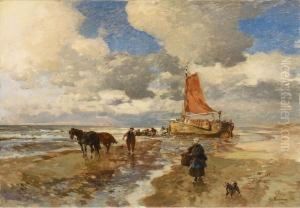 Strandlandschaft Mitfischern by Gregor Von Bochmann