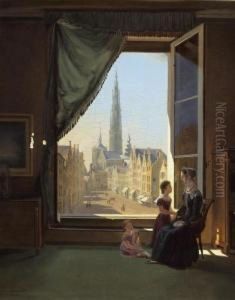 Ansicht Auf Liebfrauenkathedrale Antwerpen Aus Einem Interieur. 1827. by Abraham Sigmund Von Bonstetten