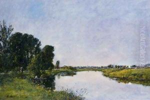 The Touques at Saint-Arnoult by Eugene Boudin