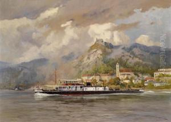 A Cargo Ship Near Durnstein - view 1