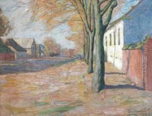 Strase Mit Baumen by Theo Von Brockhusen
