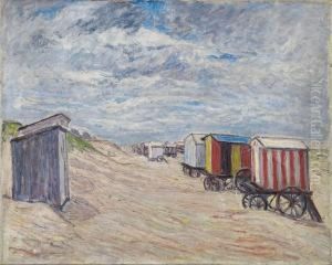 Badekarren Am Nordseestrand by Theo Von Brockhusen