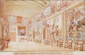 Tapestry Room In The Governor's Palace In The City Of Valetta by Charles Frederick Von Brocktorff