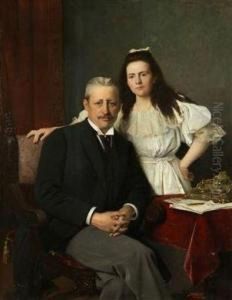 A Portrait Of Count Seldern And Hisdaughter by Vaclav Brozik
