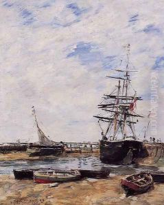 Trouville, Low Tide by Eugene Boudin