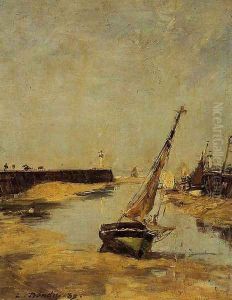 Trouville, the Jettys, Low Tide I by Eugene Boudin