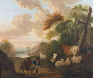 Abendliche Hirtenszene. by Karl Philipp Von Buren