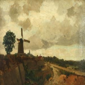 Landscape From The Netherlands With Mill by Gilbert Von Canal