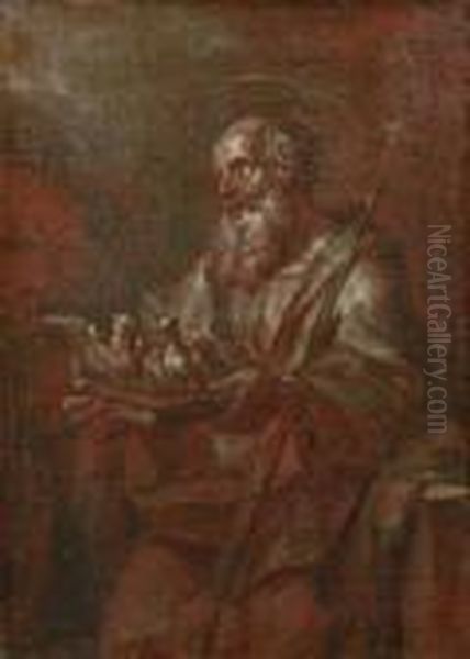 Tillskriven. Den Helige Antonius Fran Padua. Duk, 26x19 - view 1
