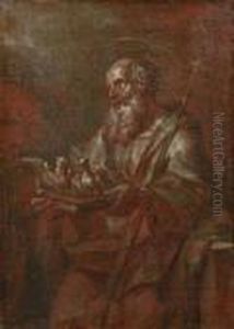 Tillskriven. Den Helige Antonius Fran Padua. Duk, 26x19