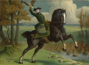 Falknerin Zu Pferd by Angelo Graf von Courten