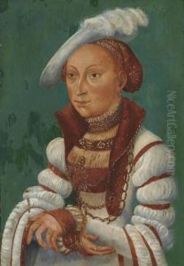Portrait Of Sibylle Von Cleve, Electress Of Saxony by Lucas The Elder Cranach