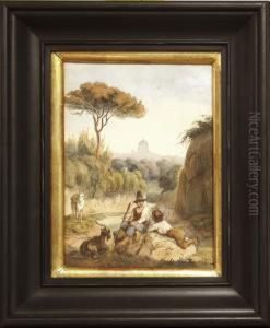 Figurscenmed Vy Mot St Perskyrkan by Fritz Von Dardel