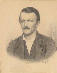 Portrat Eines Mannes Mit Schnurrbart by Franz Von Defregger