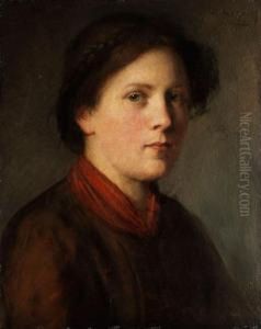 Junges Tiroler Dirndl by Franz Von Defregger