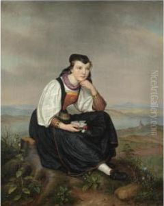 Hessisches Madchen (girl From Hessen In Traditional Dress) by August von der Embde
