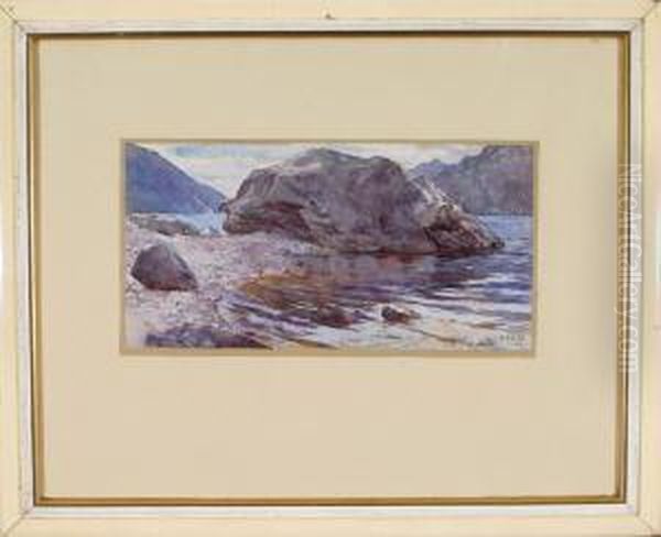 Findling Am Ufer Infjordlandschaft - view 1