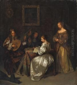 Interieur Mitmusizierenden by Johann Philipp Von Der Schlichten