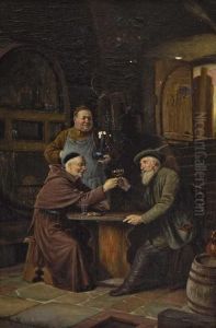 Monche Und Jager Im Weinkeller by Wilhelm Von Diez