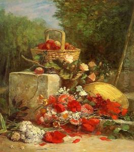 Flowers and Fruit in a Garden by Eugene Boudin
