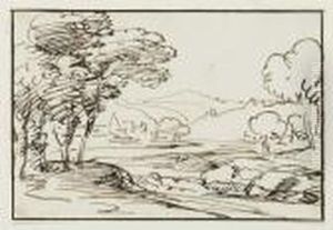 Flusslandschaft. Flusslandschaft.