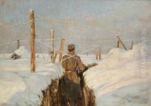 Im Verschneiten Schutzengraben by Sixtus, Ritter Von Dzbanski
