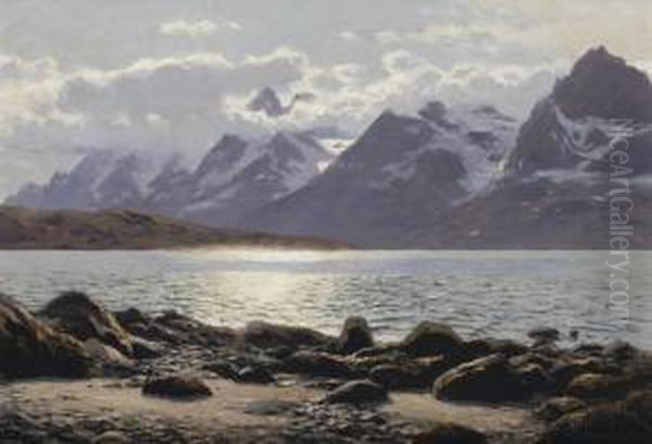 Am Raftsund Bei Digermulen Mit Blick Auf Den Rulten; Mountainous Landscape, Norway - view 1